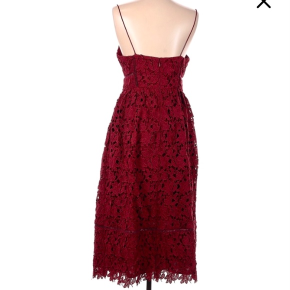 Club Monaco Red Lace Midi Dress - Picture 2 of 3